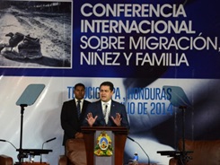HONDURAS-MIGRATION-CONFERENCE-HERNANDEZ