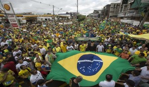 Demonstrators attend a protest against Brazil's President Dilma Rousseff in Manaus