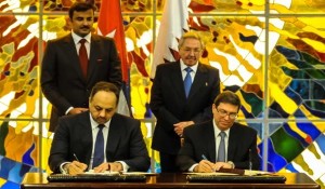LA HABANA-FIRMAN ACUERDOS GOBIERNOS DE CUBA Y QATAR
