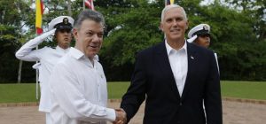 juan manuel santos + colombia + mike pence + eeuu + venezuela