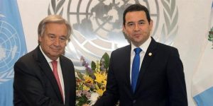 Jimmy Morales Antonio Guterres ONU Guatemala