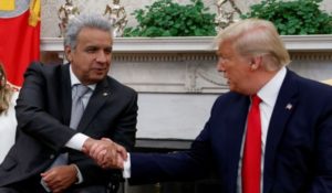 U.S. President Trump meets with Ecuador's President Moreno at the White House in Washington